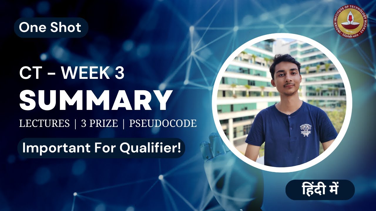 IIT Madras Computational Thinking Week 3 | 3 Prize Problem & Pseudocodes in One Shot!