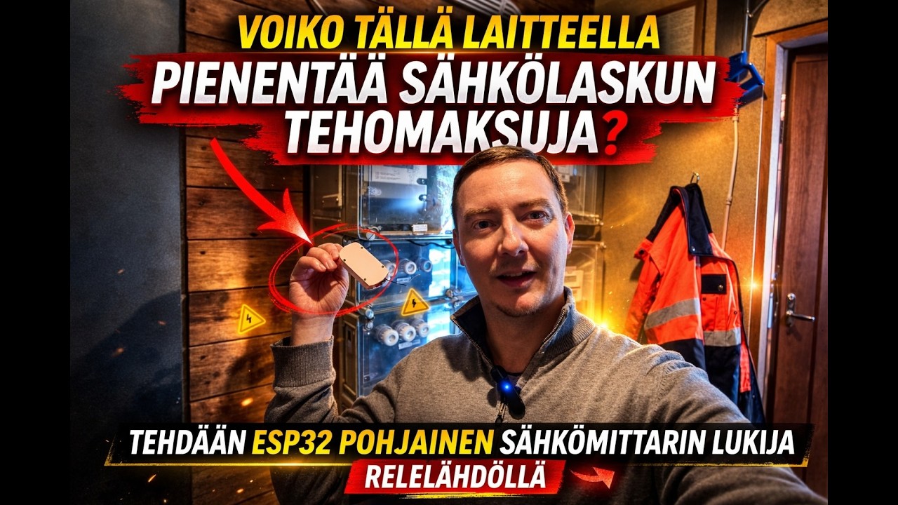 ESP32 + sähkömittari yksinkertainen kuormanhallinta ja sähkön kulutus tiedot kännykkään.