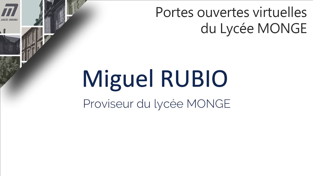 Le mot du proviseur - lycée MONGE