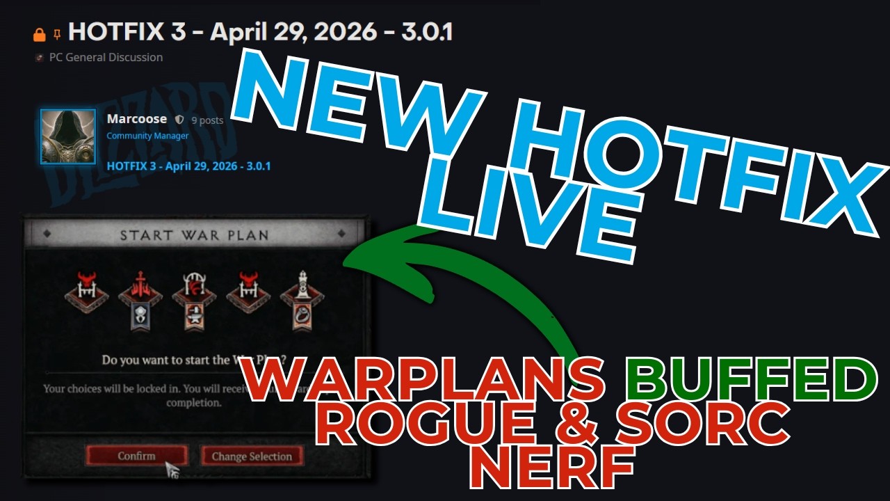 NEW HOTFIX LIVE - Warplans BUFFED Rogue & Sorc NERF