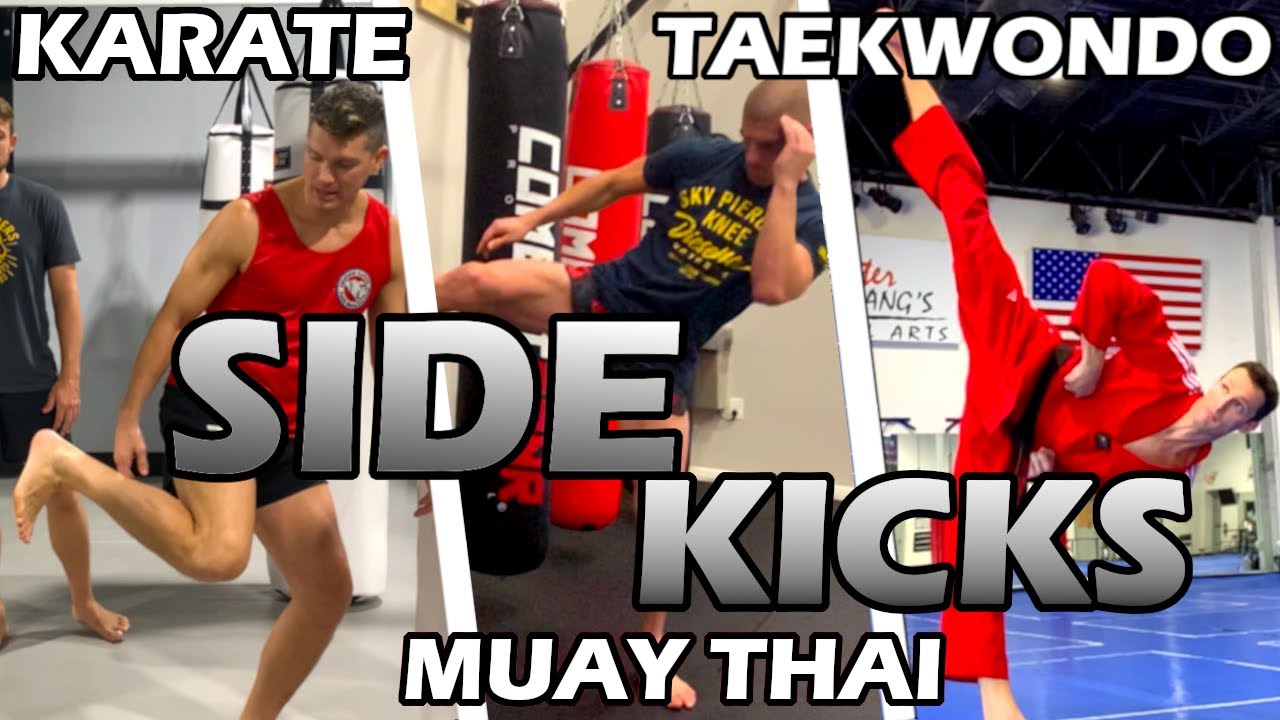 How Different Martial Arts SIDE KICK | Karate v Taekwondo v Muay Thai YOKO GERI