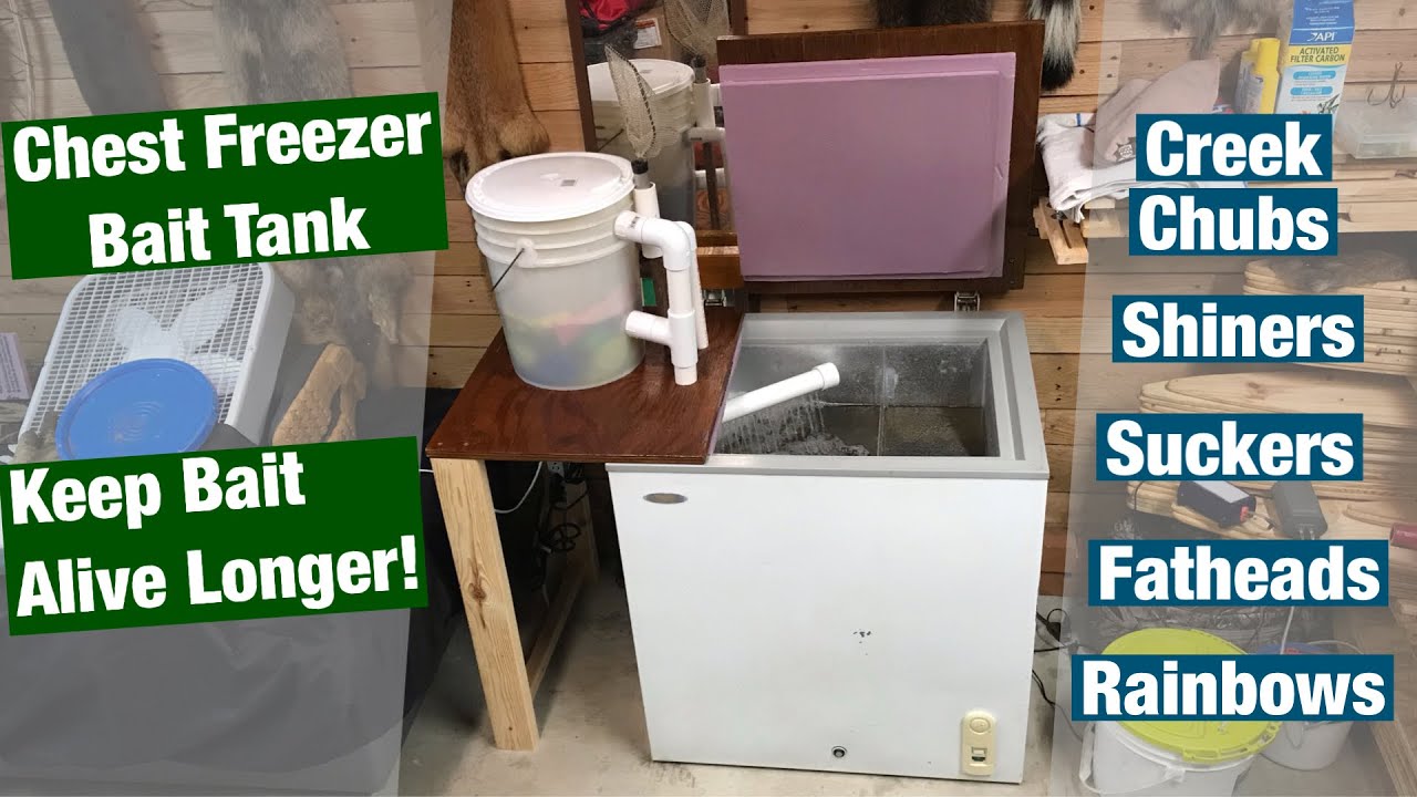 Chest Freezer Bait Tank Build - Keep Bait Alive Longer