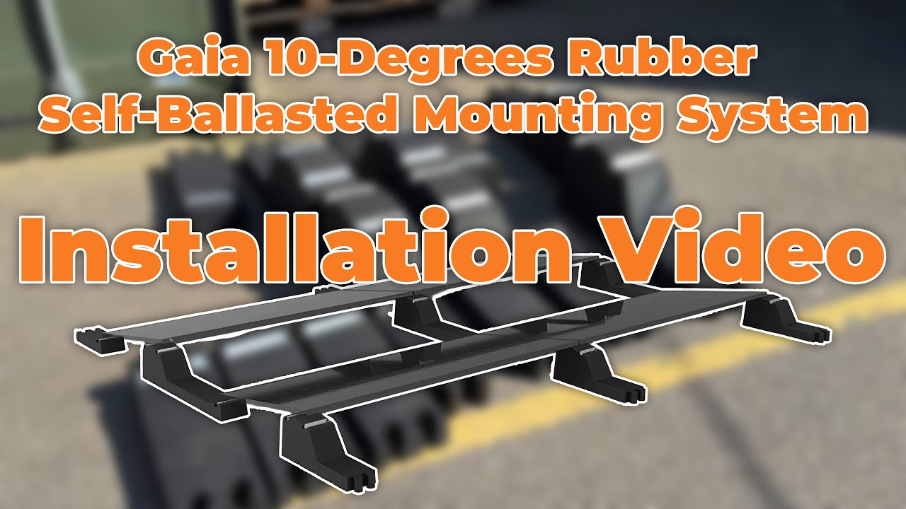 Installation Gaia 10° Solar Panel Mounting System – Ballasted Eco Rubber Flat Roofs, No Drilling
