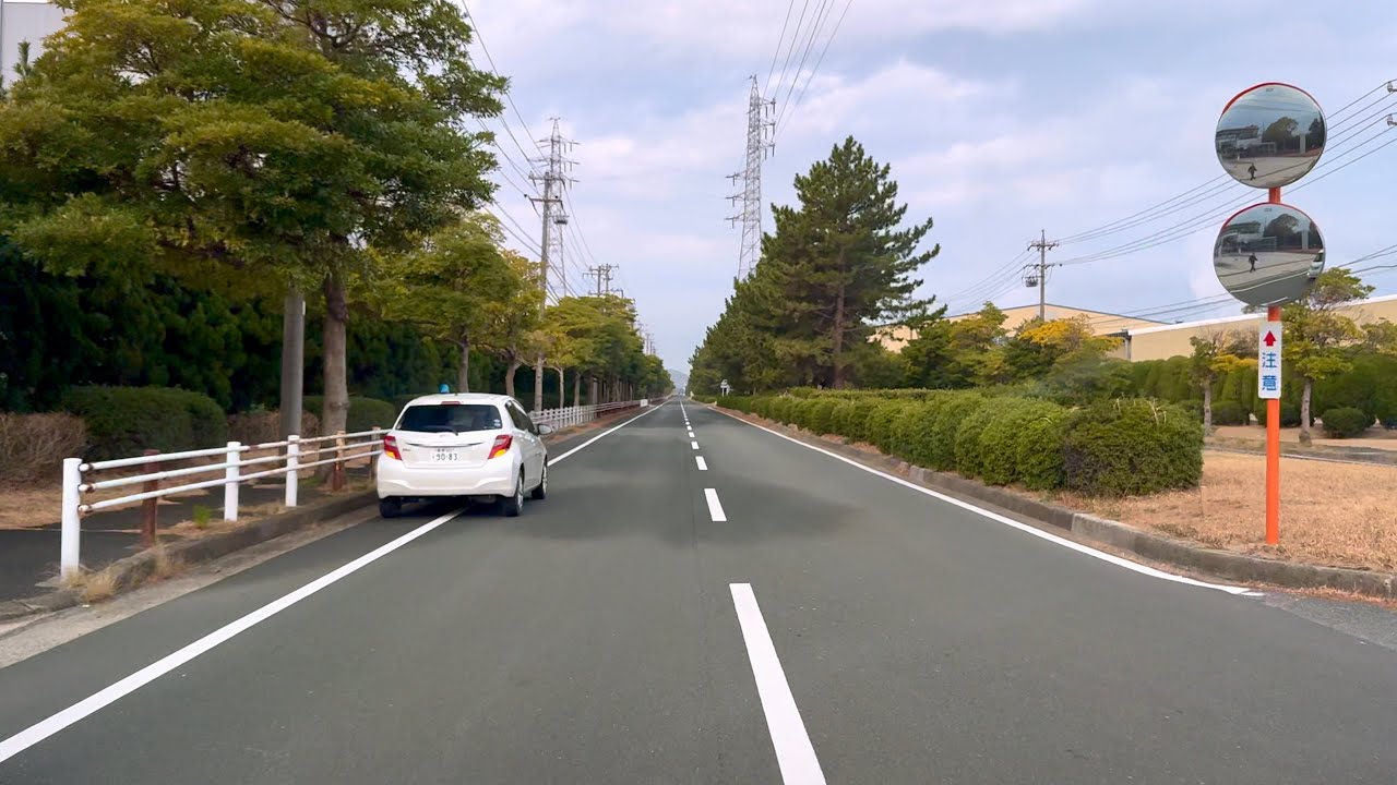 Fading Rain Morning Drive towards Akemi Industrial Site Toyohashi City Aichi Prefecture