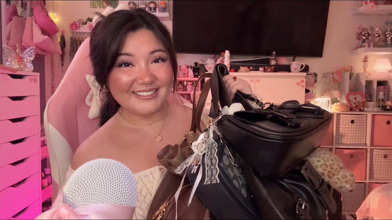 ASMR ♡ Bag Show & Tell (tapping and scratching) ↝∼👜∼↜
