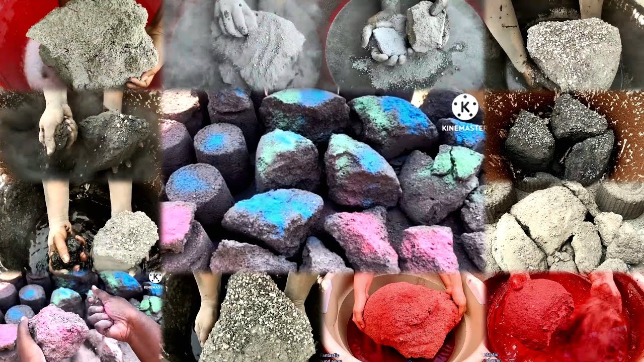 Huge extremely dusty🌪 Chunks water and dry floor+tub crumbling/Relaxing sound watch full/ASMR
