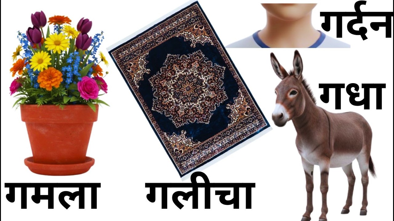 ग से शुरु होने वाले शब्द | hindi ga words with pictures | ग ga words | ga se gadha | ga se gagan