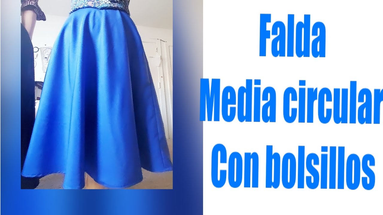 FALDA MEDIA CIRCULAR CON BOLSILLLOS