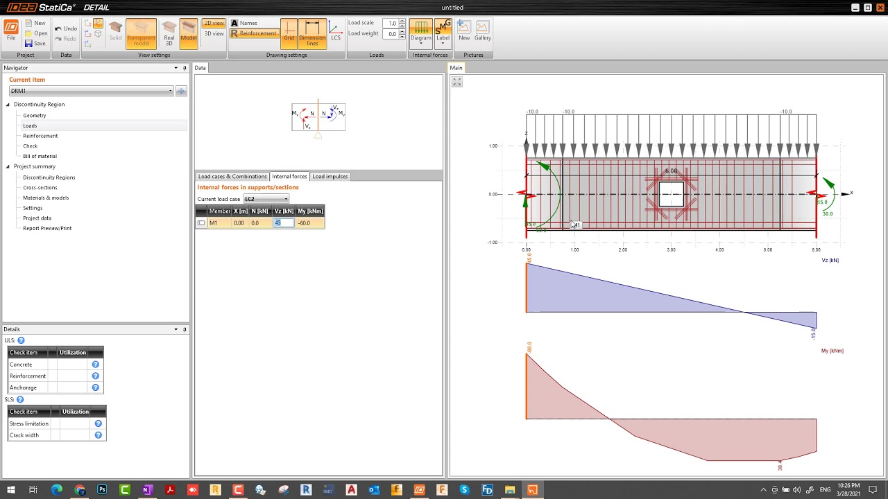 IDEA StatiCa 20.1 Design of reinforced concrete beams with opening