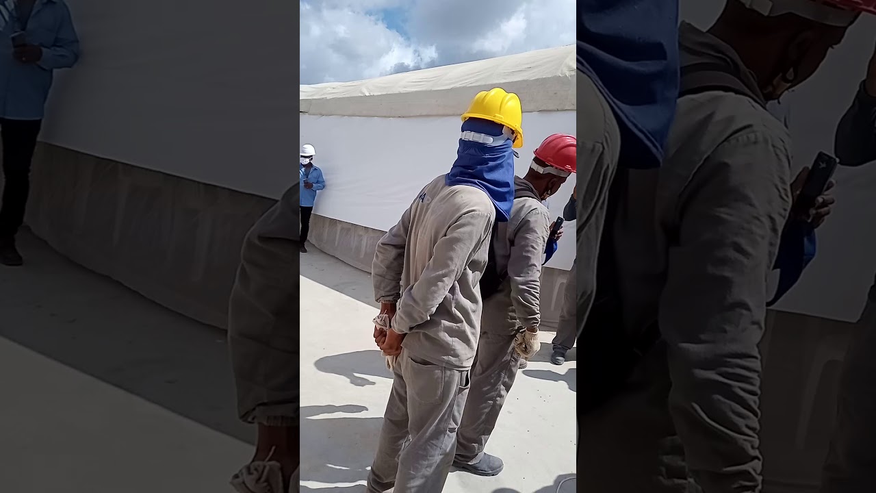 Quase o encarregado apanha na obra