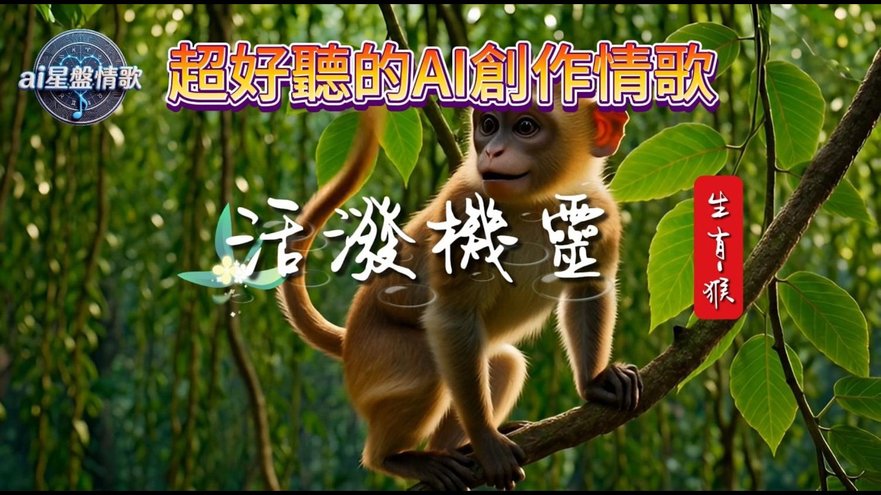 『活潑機靈』這首歌，就像『生肖-猴』一樣—一句話總結生肖猴：「用最短的路徑抵達目標，用最有趣的靈魂遊戲人生。」 #星律AI #AI命理抒情 #星曜之音AI #AI紫微星系 #AI創作情歌