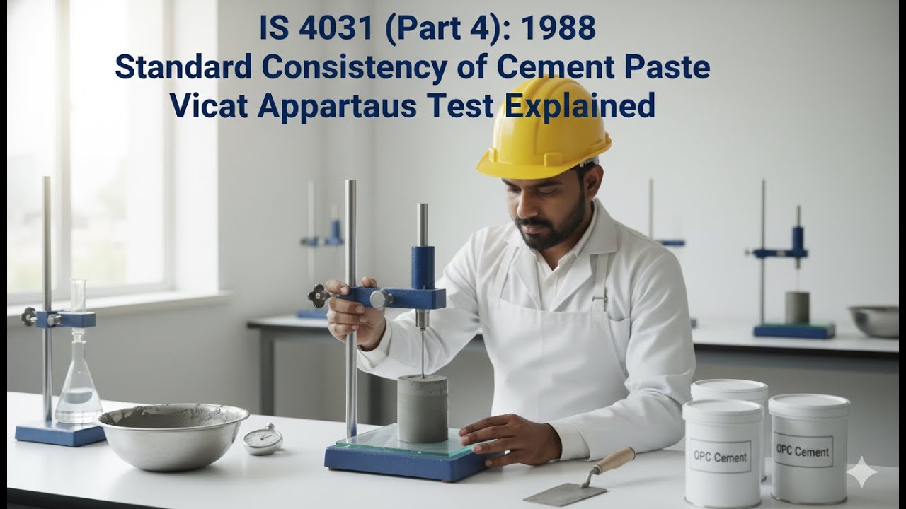 IS 4031 (Part 4):1988 – Determination of Standard Consistency of Cement Paste | Vacat Apparatus