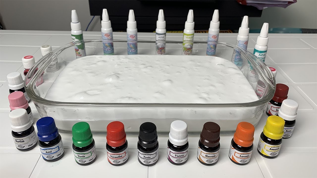 MISTUREI TODOS OS CORANTES DA LOJA DENTRO DO SLIME BRANCO E OLHA COMO FICOU!!