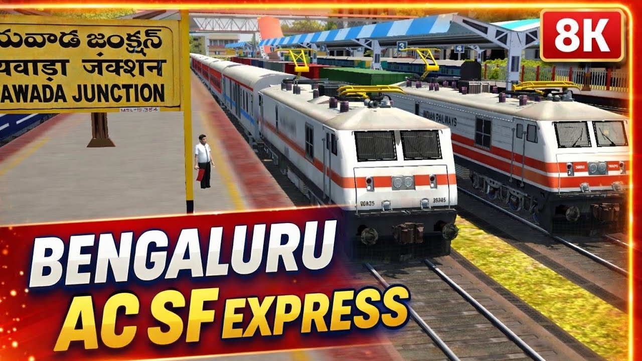22863 SMVT Bengaluru AC SF Express | Howrah To SMVT Bengaluru Train Journey | Indian Train Simulator