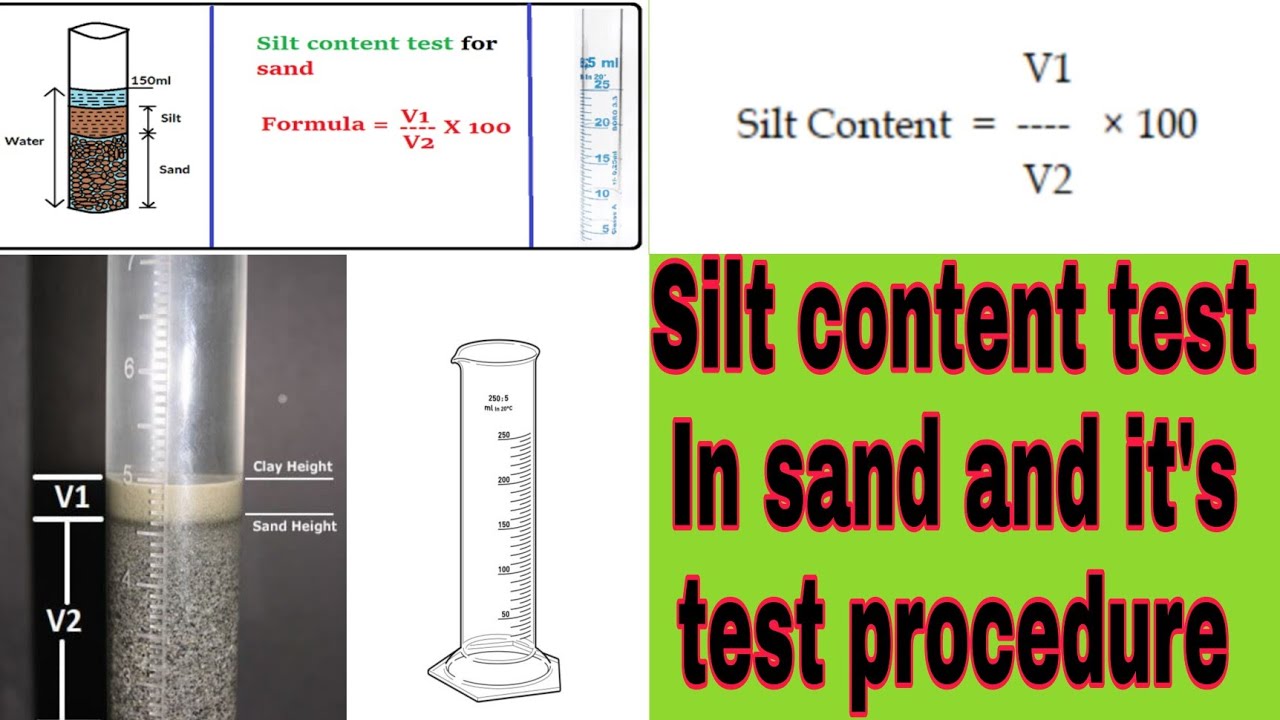 Silt content test of sand by volume and weight @ridewithengineers3519 sand test ,sand and cementtest