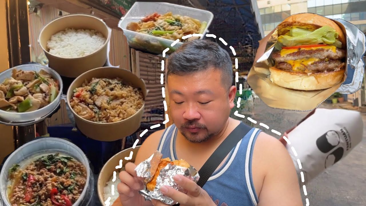 曼谷旅遊blog | 吃爆🔥路邊攤250泰銖雙層起司美式漢堡🍔 | 到泰國一個月終於吃到TAIWAN飯糰!? ｜ Savoey 上味泰超好吃外送到家😋