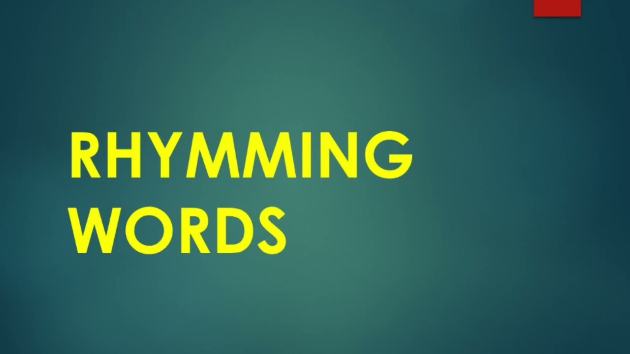 Rhyming words/what are rhyming words for kindergarten/study with sreeram