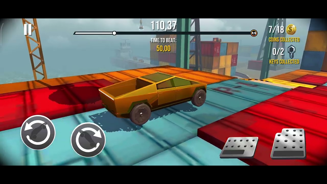 Driving Tesla Cybertruck in Game Levels 291–300 – No Engine Sound, So Funny 😂
