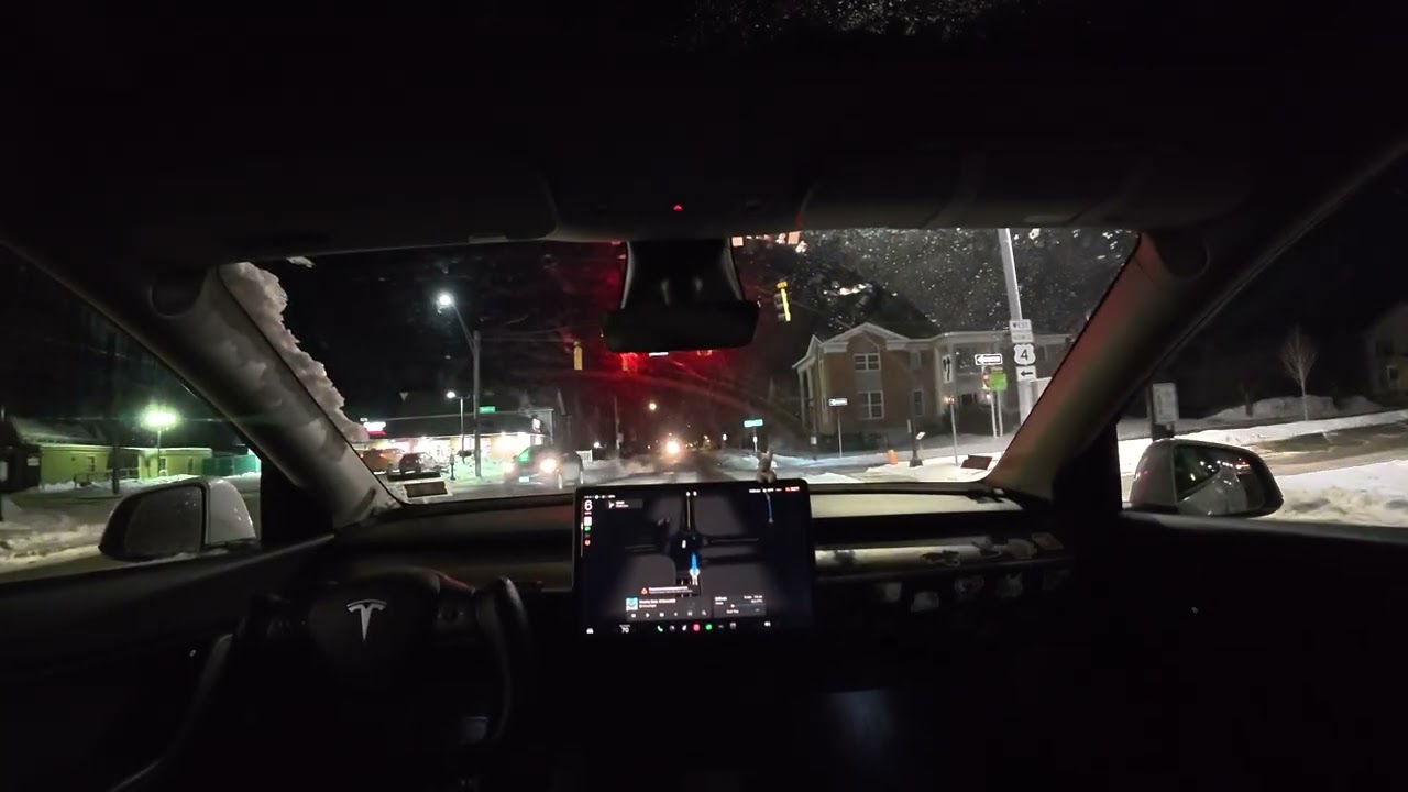 Tesla FSD Drives Me Home at 4AM — Low Visibility Night Commute (HW3)