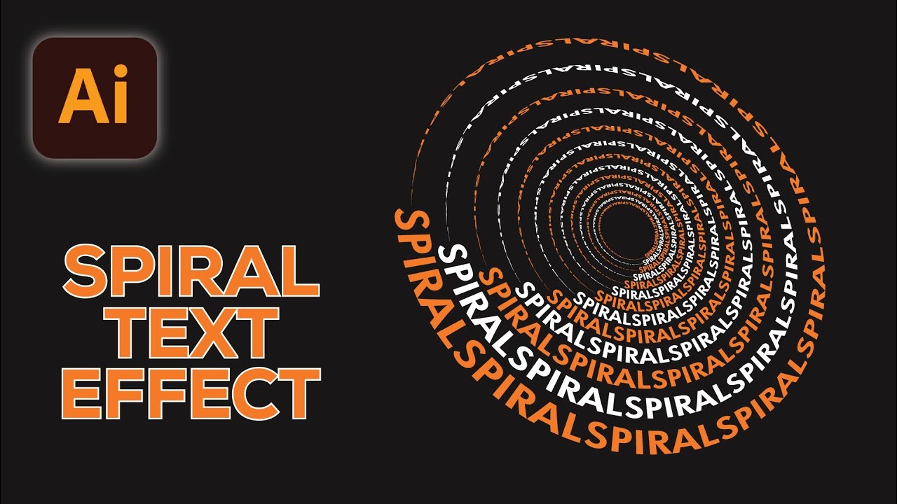Easy way to make Spiral text effect in illustrator || Illustrator Tutorial
