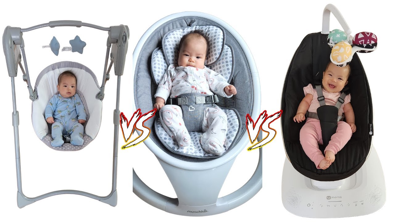 Graco Slim Spaces vs Munchkin Lightweight vs 4moms mamaRoo Multi-Motion Baby Swing