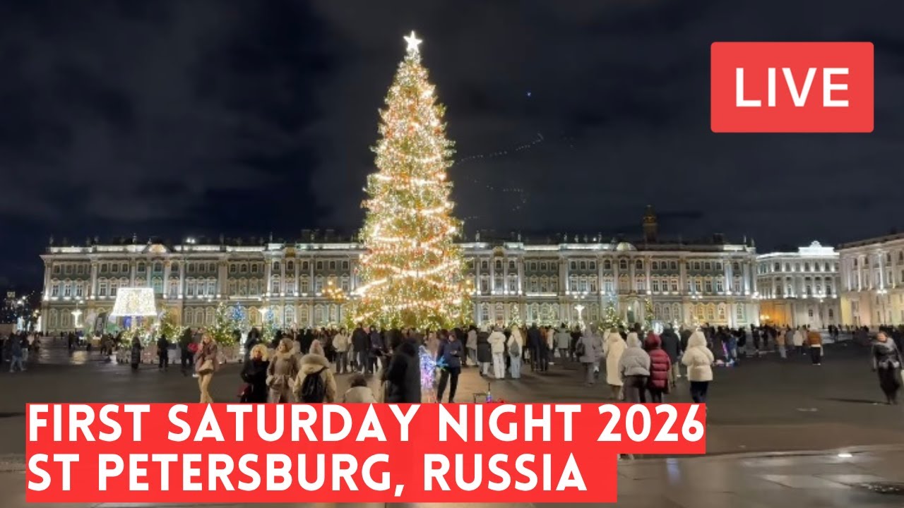 The First SATURDAY NIGHT 2026 on New Year's Holidays in St Petersburg, Russia. LIVE