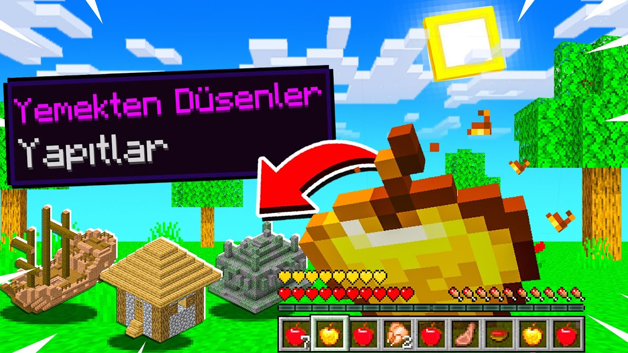 MİNECRAFT'ta TEK YEMEKTEN YAPI ÇIKIYOR - Minecraft