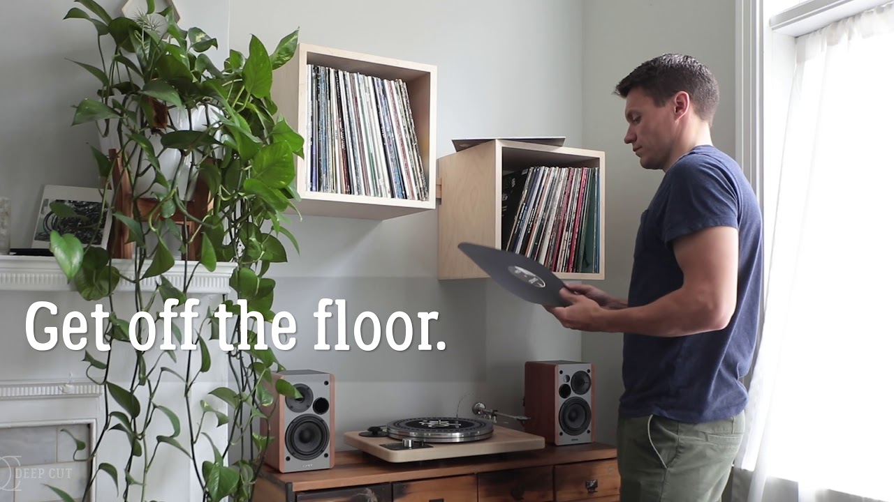 Introducing Deep Cut: Wall-mounted record storage and display shelving system