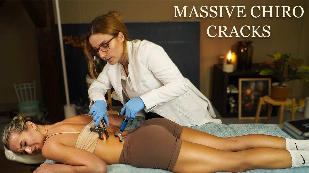ASMR the BEST Chiropractic *MASSIVE* CRACKS Adjustment for BACK & Neck PAIN RELIEF | soft spoken
