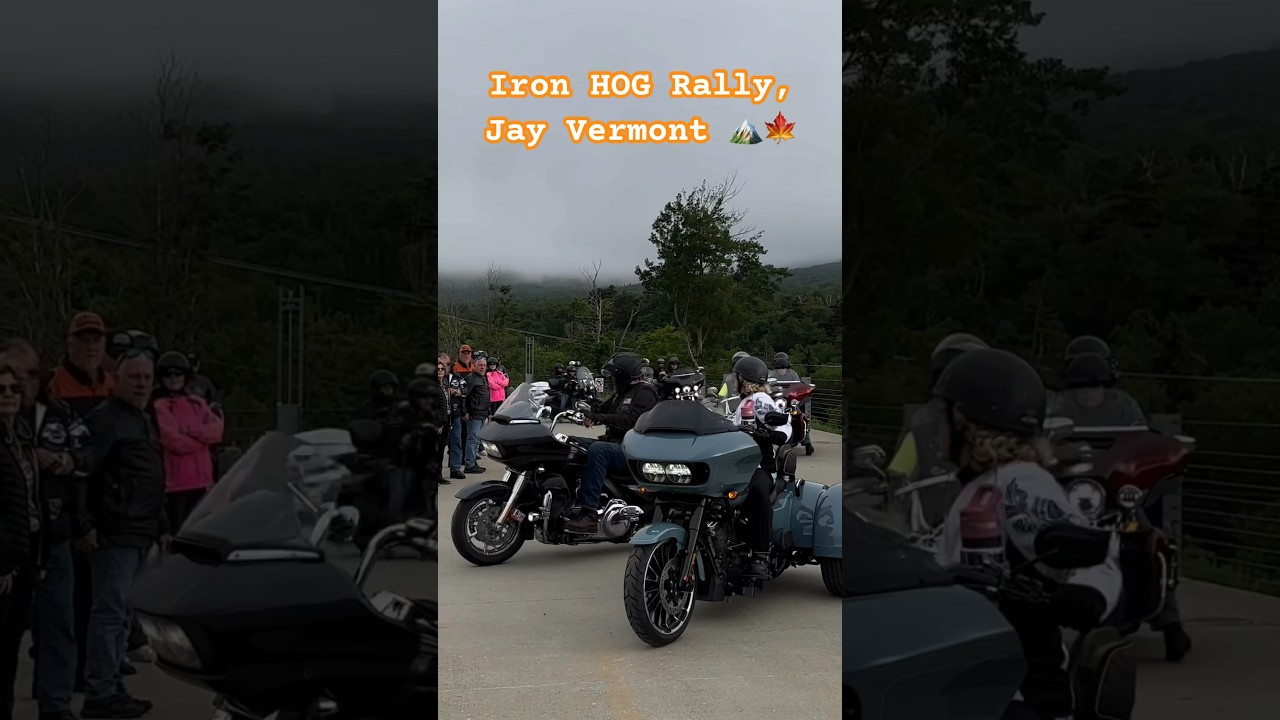 Ready to roll at the Iron HOG Rally in Jay, Vermont! Let&rsquo;s ride 🏔️🍁 #hogrally #hog #harley #biker