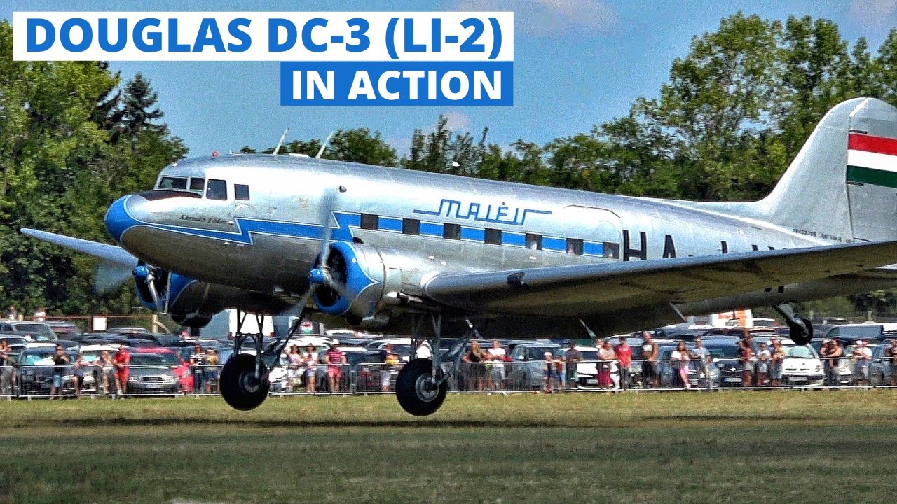 MALEV Douglas DC-3 (Li-2) Landings & Takeoffs at Buda&ouml;rs Airport | Formation Lowpass w/ Antonov [4K]