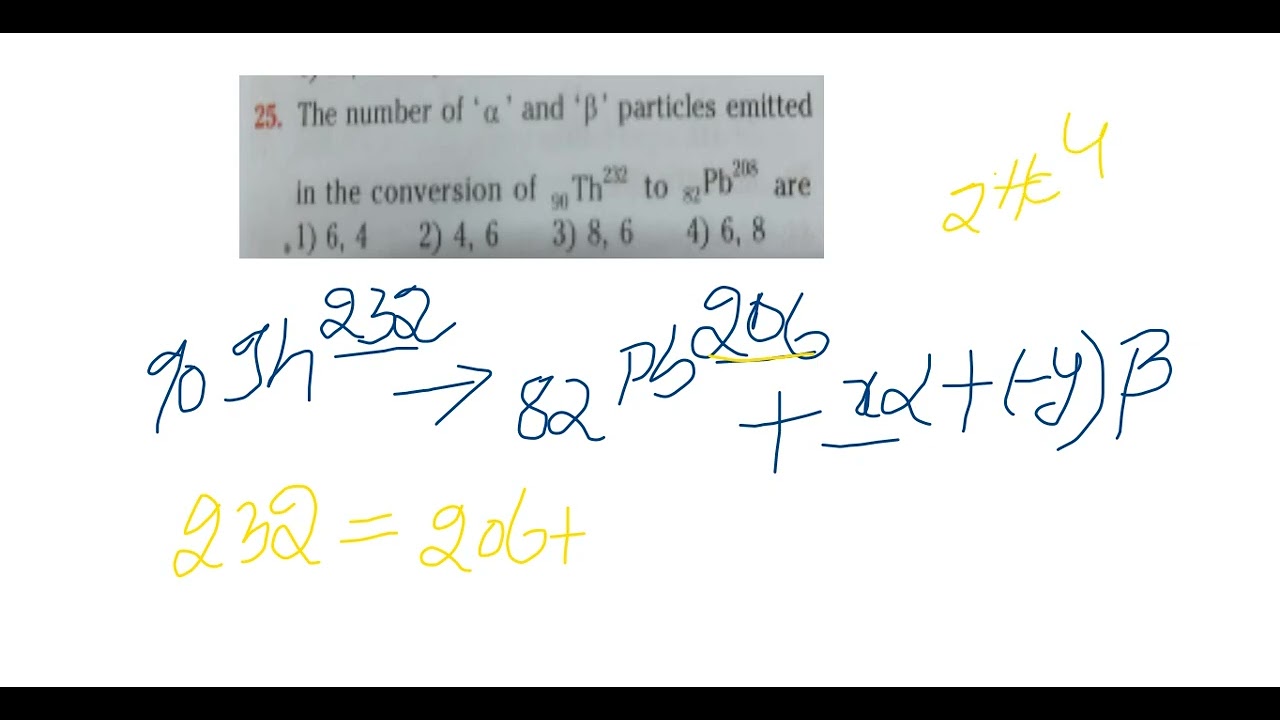 Number of alpha & beta particles released in a decay of thorium nucleus for JEE Mains Aspirants.