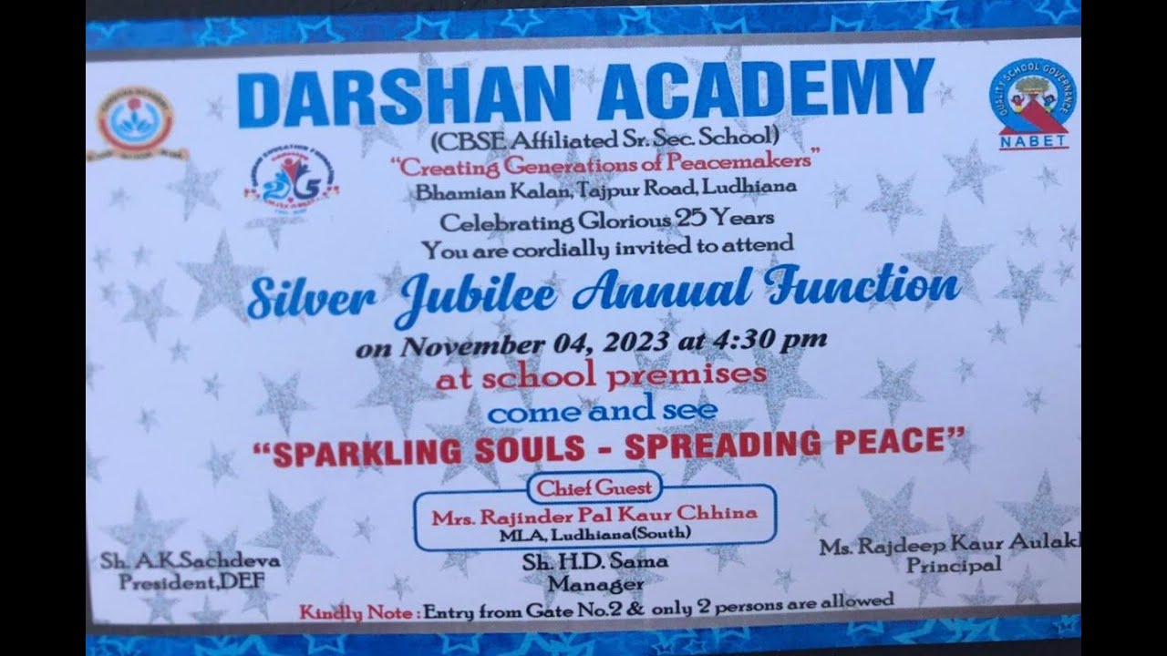 Silver Jubilee Annual Function of Darshan Academy Ludhiana