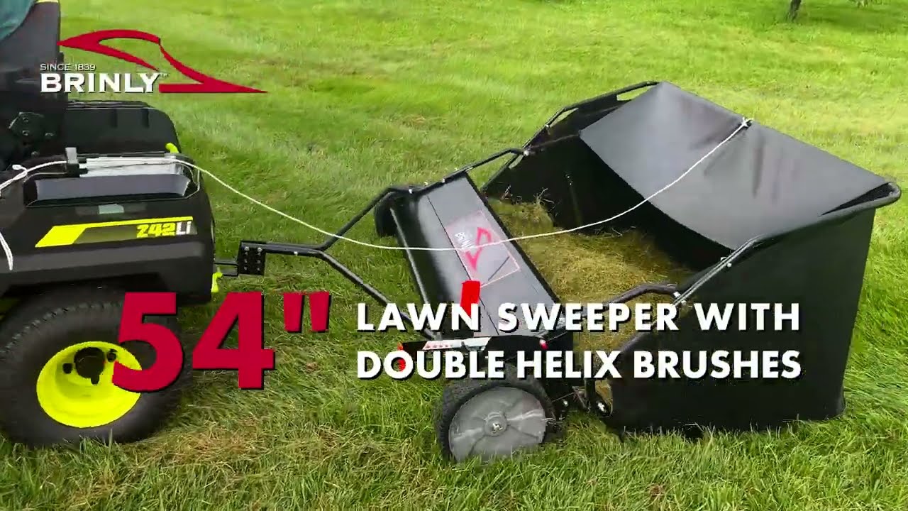Brinly Extra-Wide 54 inch Sweeper with Double Helix Brushes