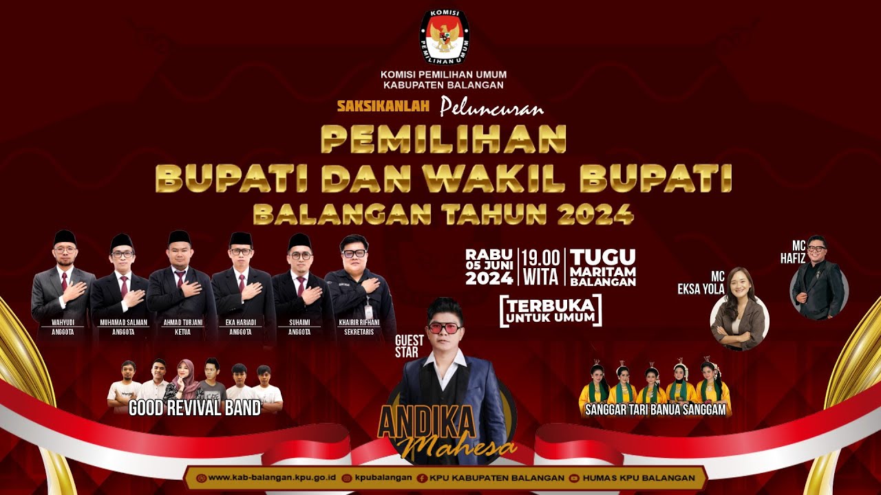 Peluncuran Pemilihan Bupati Dan Wakil Bupati Balangan Tahun 2024