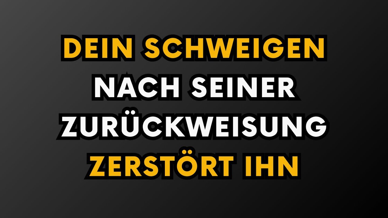 Dein Schweigen nach seiner Zurückweisung bringt ihn um || Psychologie-Fakten