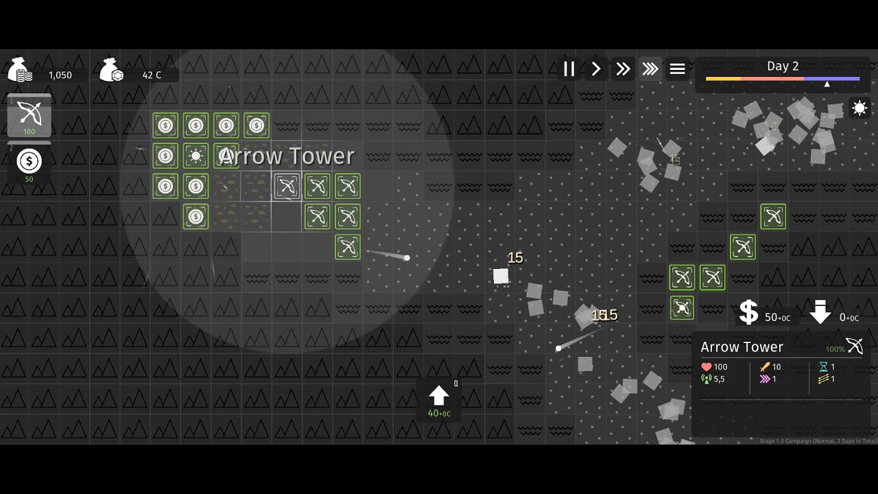 Minimalist Tower Defenese (-by ViPub) - free offline tower defense game for Android - gameplay.