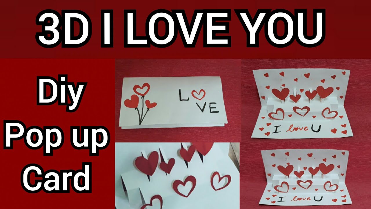 3D I LOVE YOU Pop Up Card tutorial || pop up card ||greetings