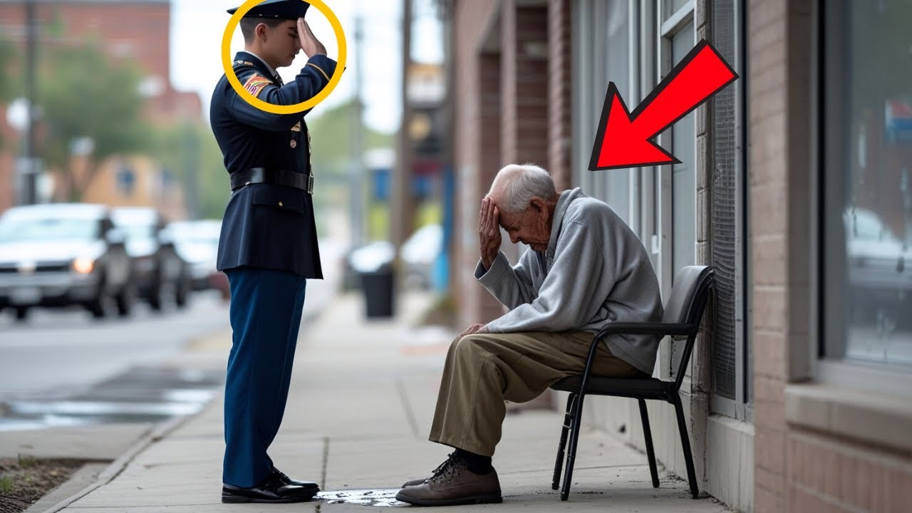 Der Veteran weint öffentlich – eine junge Offizierin grüßt ihn mit Tränen