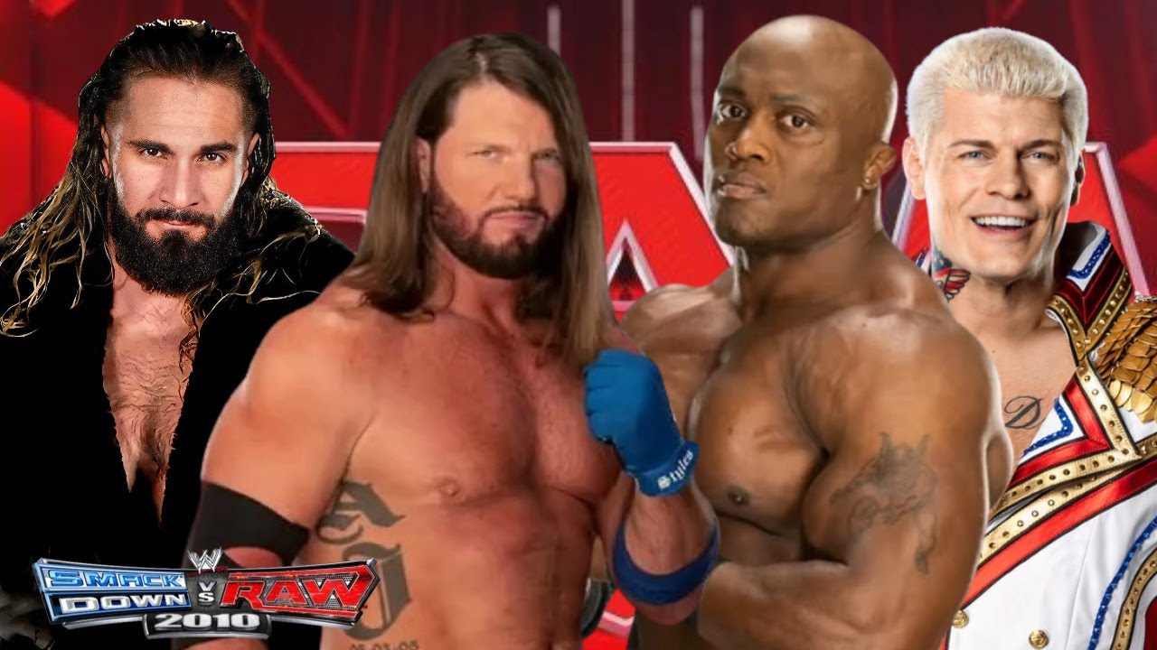 Seth Rollins vs Cody Rhodes vs AJ Styles vs Bobby Lashley - WWE SvR 2010 Gameplay