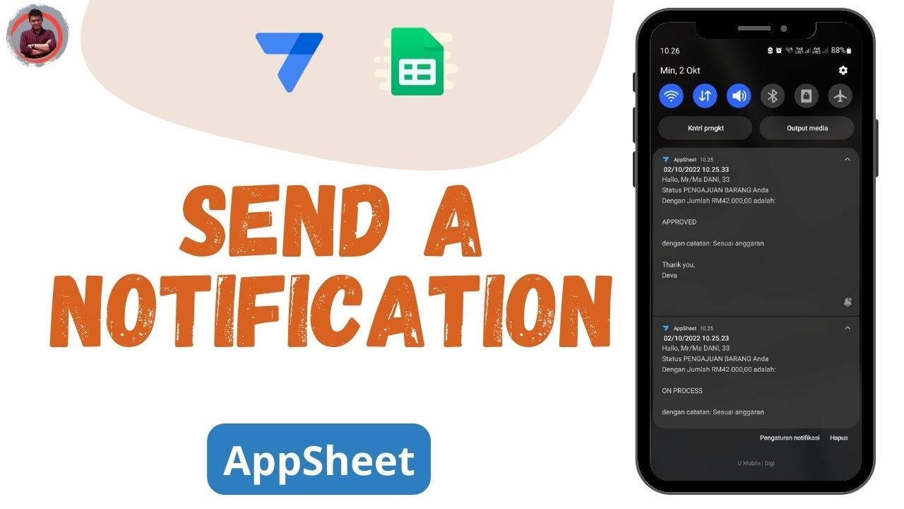 54. Send a notification #appsheet
