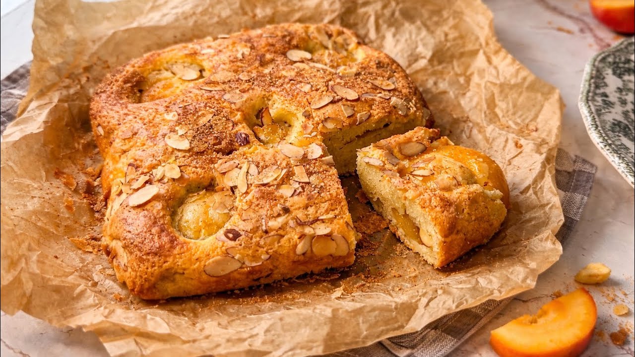 Pfirsichkuchen in 5 Minuten! Die Kinder lieben diesen Kuchen!