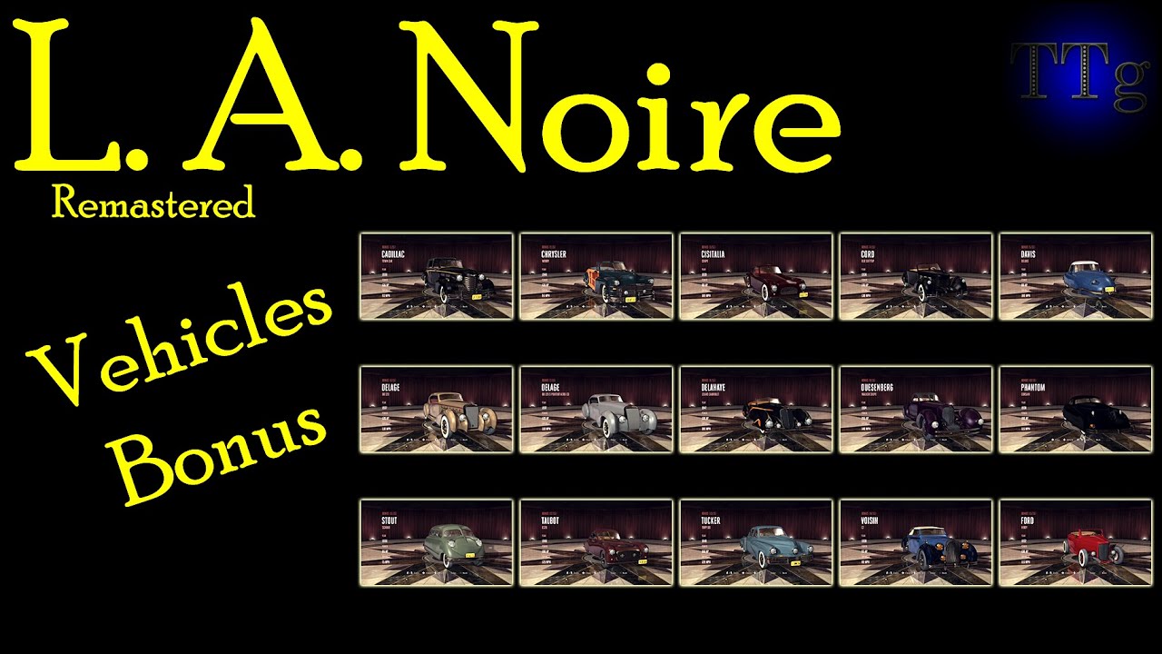 L.A. Noire Collectibles - Vehicle Locations: Bonus/Hidden