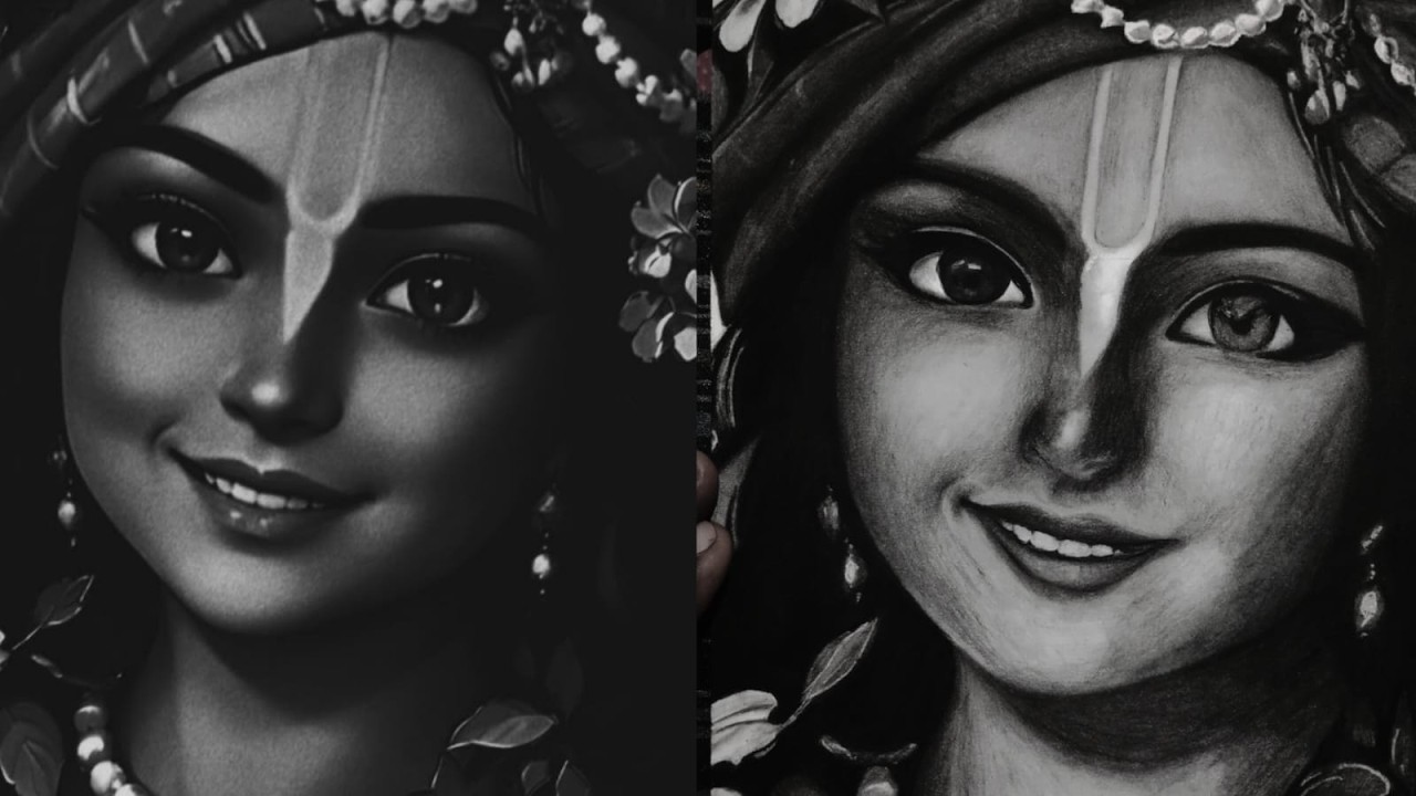 Лорд Кришна реалистичный рисунок.... #lordkrishna #art #vasudevay #god