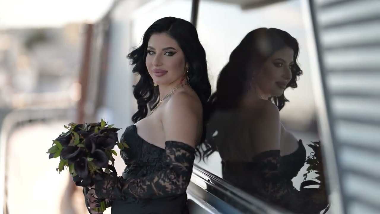 CUNUNIE PE Bella Vita Yacht Mangalia Iuliana & Alexandru  black dress wedding