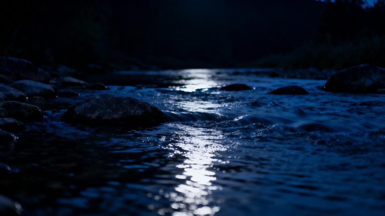 ASMR Midnight River Sound 🌊 Deep Sleep Flow &ndash; No Birds, No Music