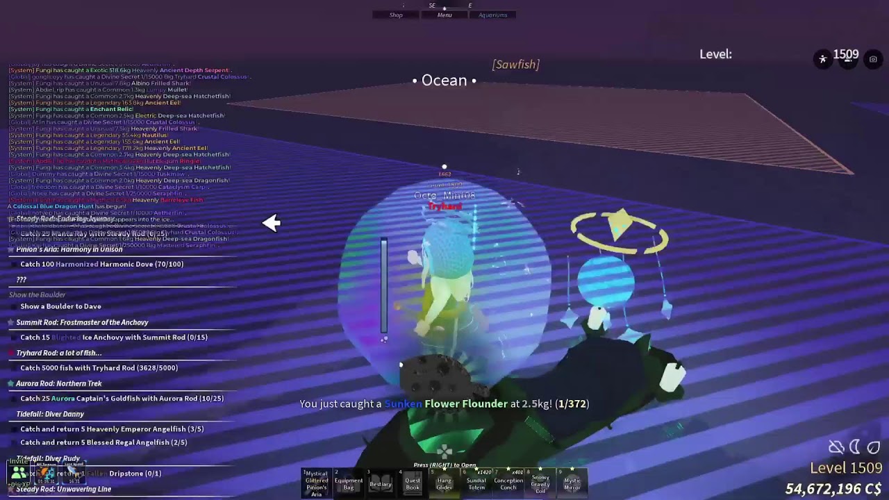 Fisch: Day 105 Grinding for the Mastery & Divine Secret