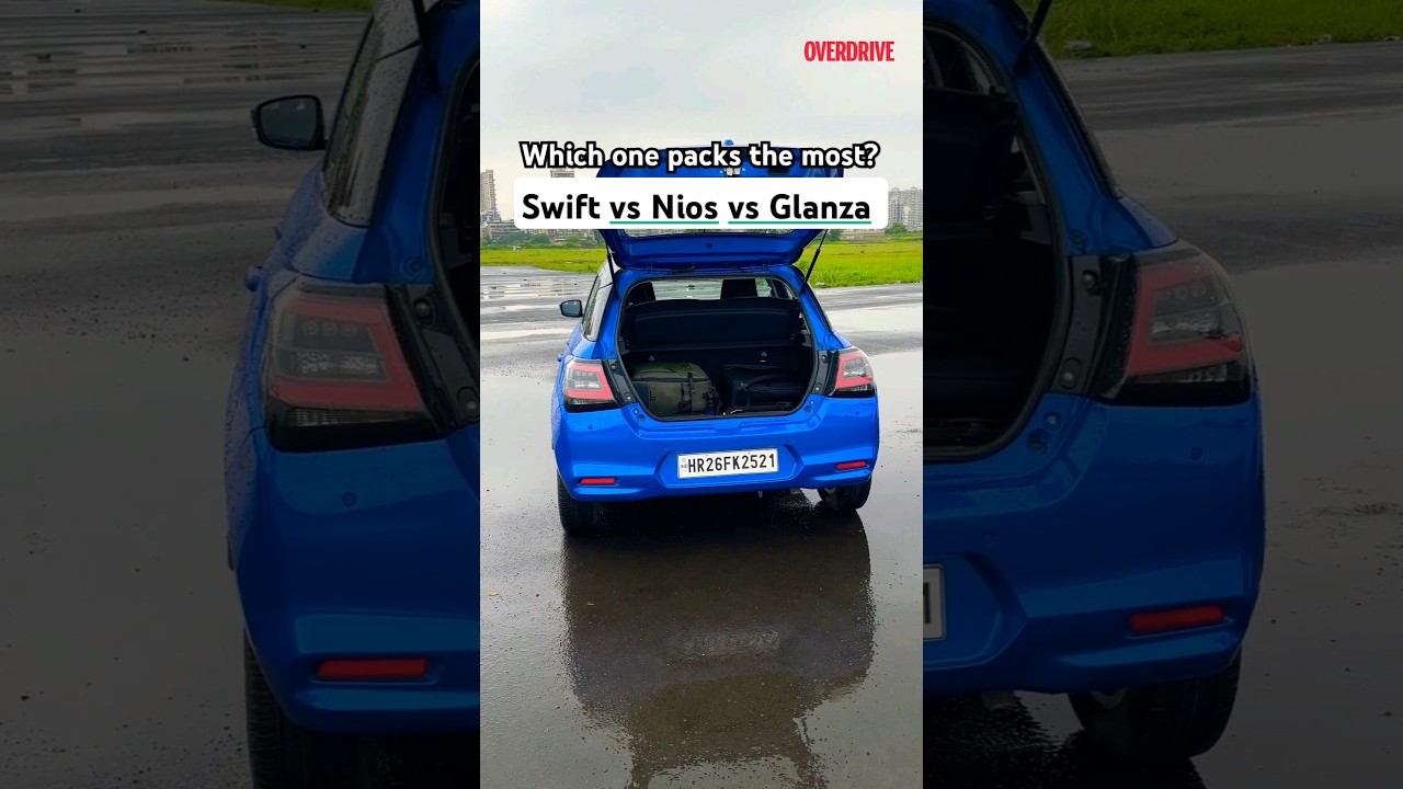 Which one packs the most? New Swift vs Nios vs Glanza #shorts #swift #hyundai #toyota #carreview