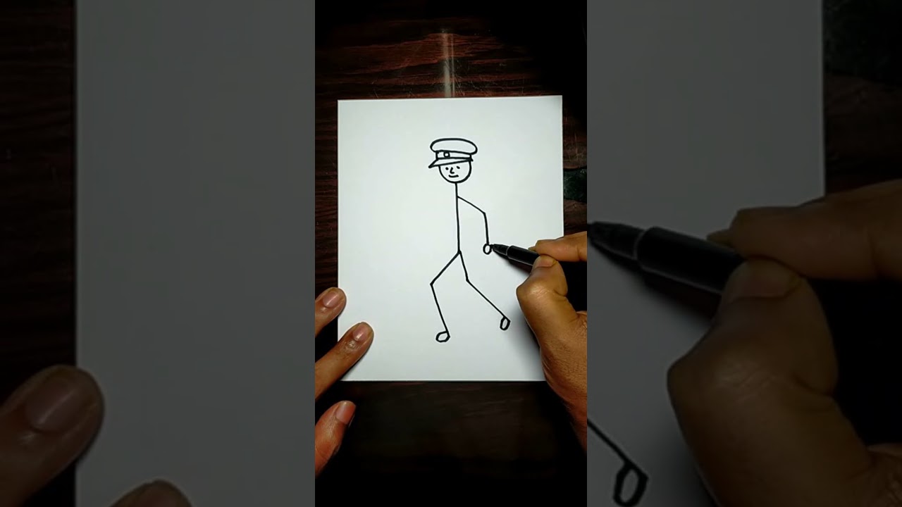 How To Draw Stick Figure Police #shorts #YTshorts #trending #viral | Easy Drawings | Magic Drawings