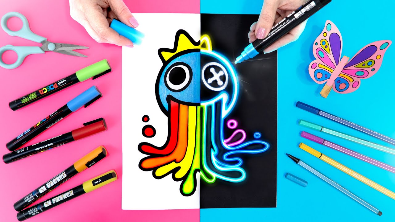 TESTANDO IDEIAS CRIATIVAS DA INTERNET 🦋 Squishy, Pintura Neon, Tinta, Mágica, Borboleta que Voa e +